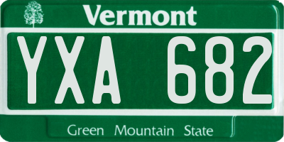 VT license plate YXA682