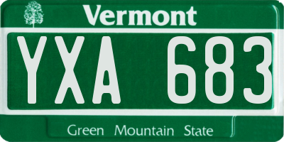 VT license plate YXA683