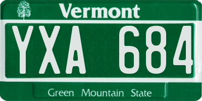 VT license plate YXA684
