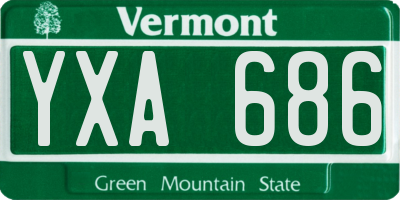VT license plate YXA686