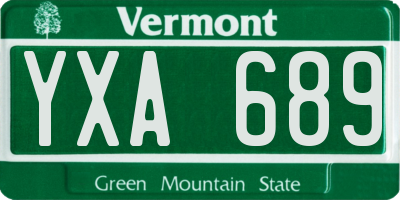 VT license plate YXA689