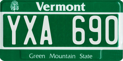 VT license plate YXA690