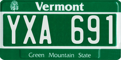 VT license plate YXA691