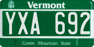 VT license plate YXA692