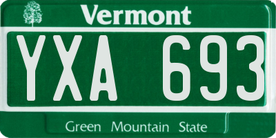 VT license plate YXA693