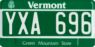 VT license plate YXA696