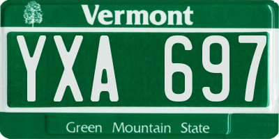VT license plate YXA697