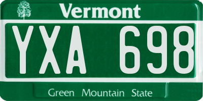 VT license plate YXA698