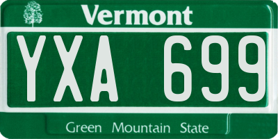 VT license plate YXA699