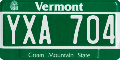 VT license plate YXA704