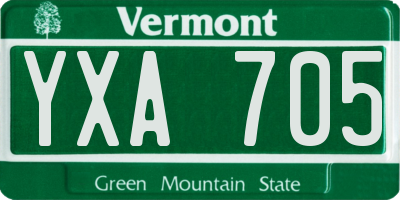 VT license plate YXA705