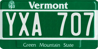 VT license plate YXA707