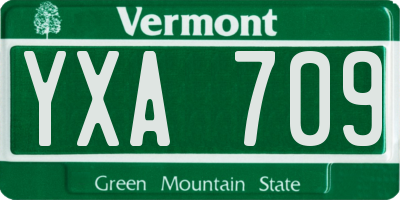 VT license plate YXA709
