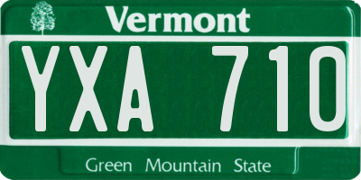 VT license plate YXA710
