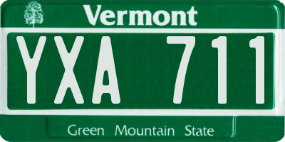 VT license plate YXA711