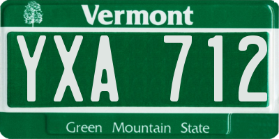 VT license plate YXA712