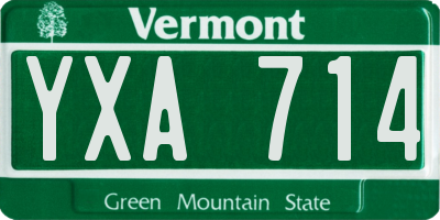 VT license plate YXA714