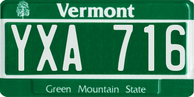 VT license plate YXA716
