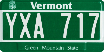 VT license plate YXA717