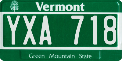 VT license plate YXA718