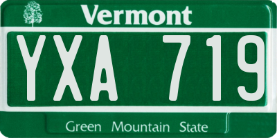 VT license plate YXA719