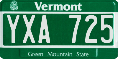 VT license plate YXA725