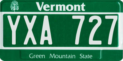 VT license plate YXA727