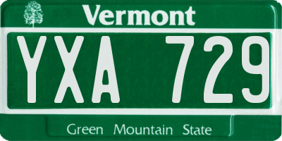 VT license plate YXA729
