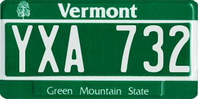 VT license plate YXA732