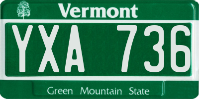 VT license plate YXA736