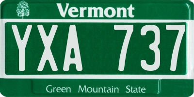 VT license plate YXA737
