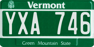 VT license plate YXA746