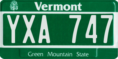 VT license plate YXA747