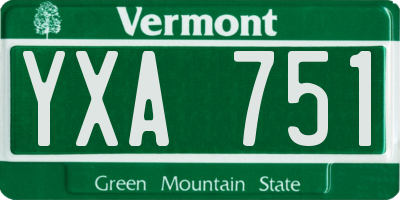 VT license plate YXA751