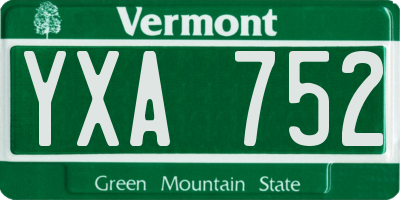VT license plate YXA752