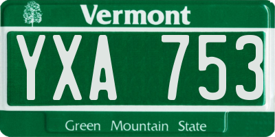 VT license plate YXA753