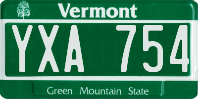 VT license plate YXA754
