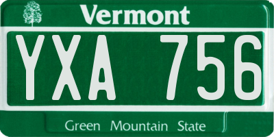 VT license plate YXA756
