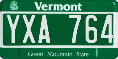 VT license plate YXA764