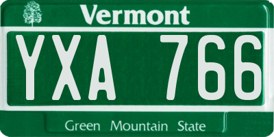 VT license plate YXA766