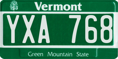 VT license plate YXA768