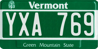 VT license plate YXA769
