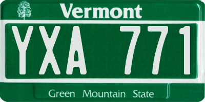 VT license plate YXA771