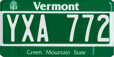 VT license plate YXA772