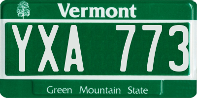 VT license plate YXA773