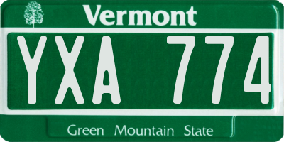 VT license plate YXA774