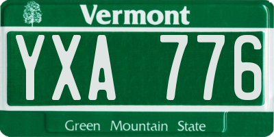 VT license plate YXA776