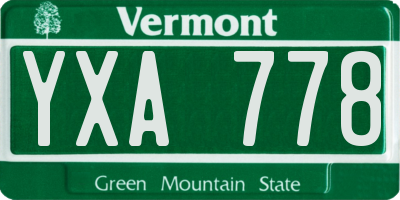 VT license plate YXA778