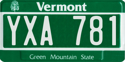 VT license plate YXA781