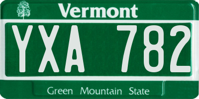 VT license plate YXA782